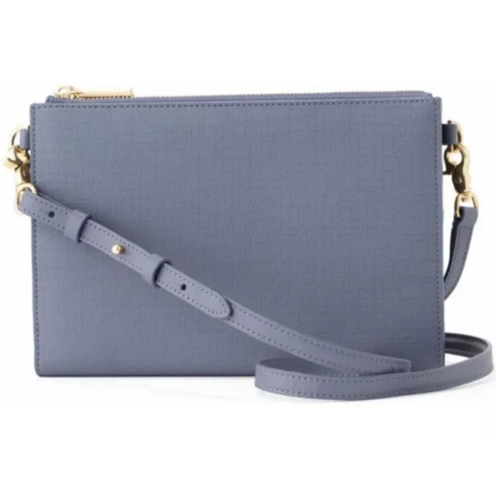 DAGNE DOVER Essentials Crossbody Bag Purse Coated Canvas Clutch‎ Wallet Ash Blue